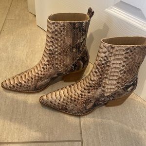 Snake skin booties